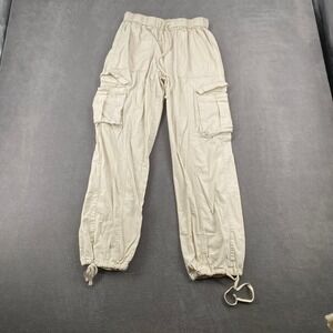YMI Mid-Rise All Day Cargo Pants Cream Beige Utility Joggers XS